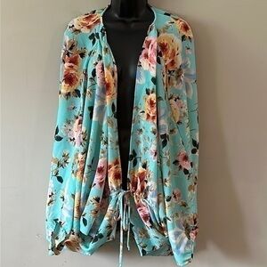 Hummingbird Floral Kimono Cover-
Up Cardigan NWOT MEDIUM NEVER WORN